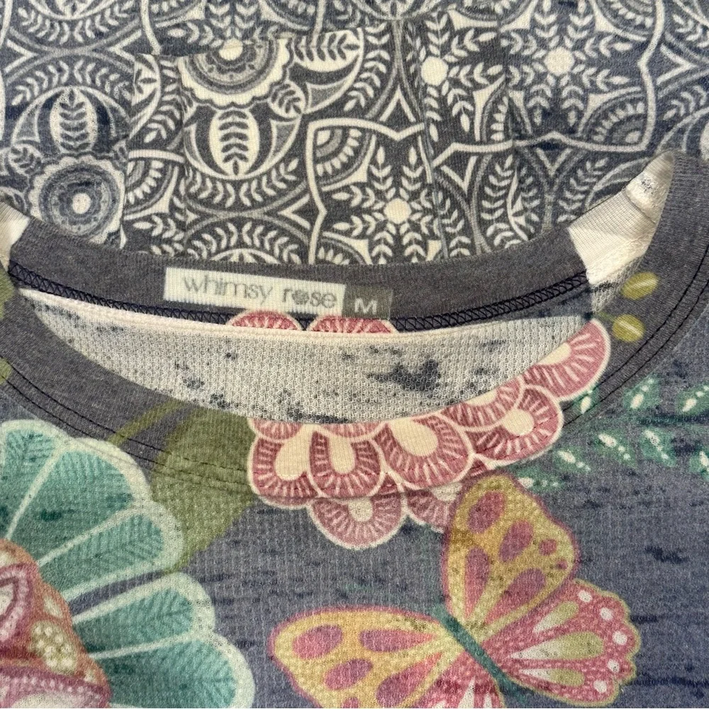 Sundance Whimsy Rose  Baby Waffle Embroidery Inspired Long Sleeve Tee Shirt - Picture 6 of 9